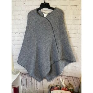Gray Women's Sweater Poncho